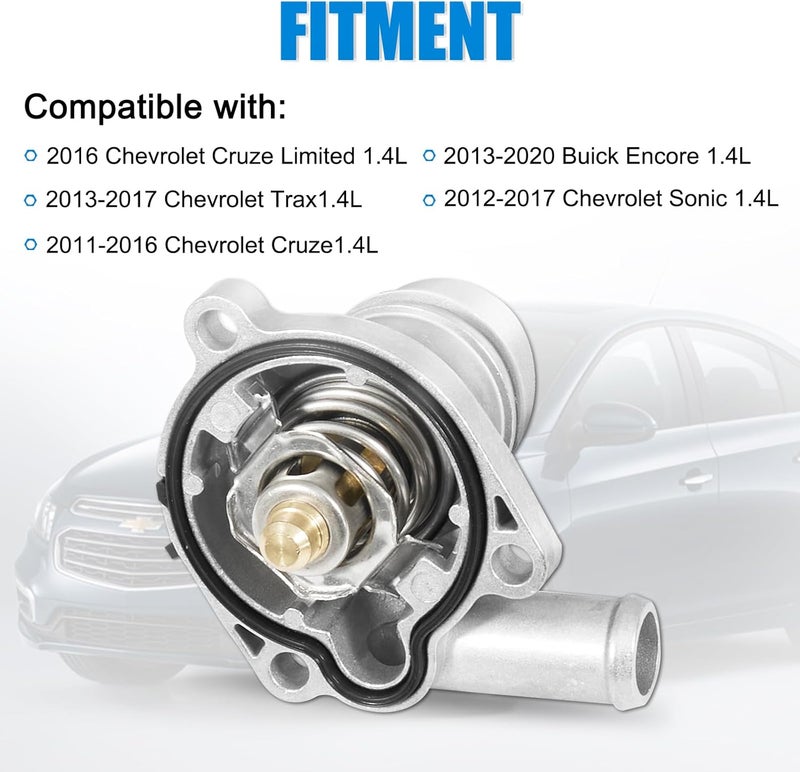 AUTOBABA 902-808 Upgrade Aluminum Coolant Thermostat Housing Assembly compatible with Chevy Trax Sonic 13-20, Cruze 11-16, Buick Encore 13-20 - L4 1.4L - Replace 55579010 25200455 5556533 - Image 2